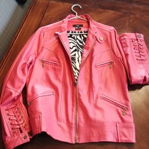 Luscious Melon Colored Leather Jacket